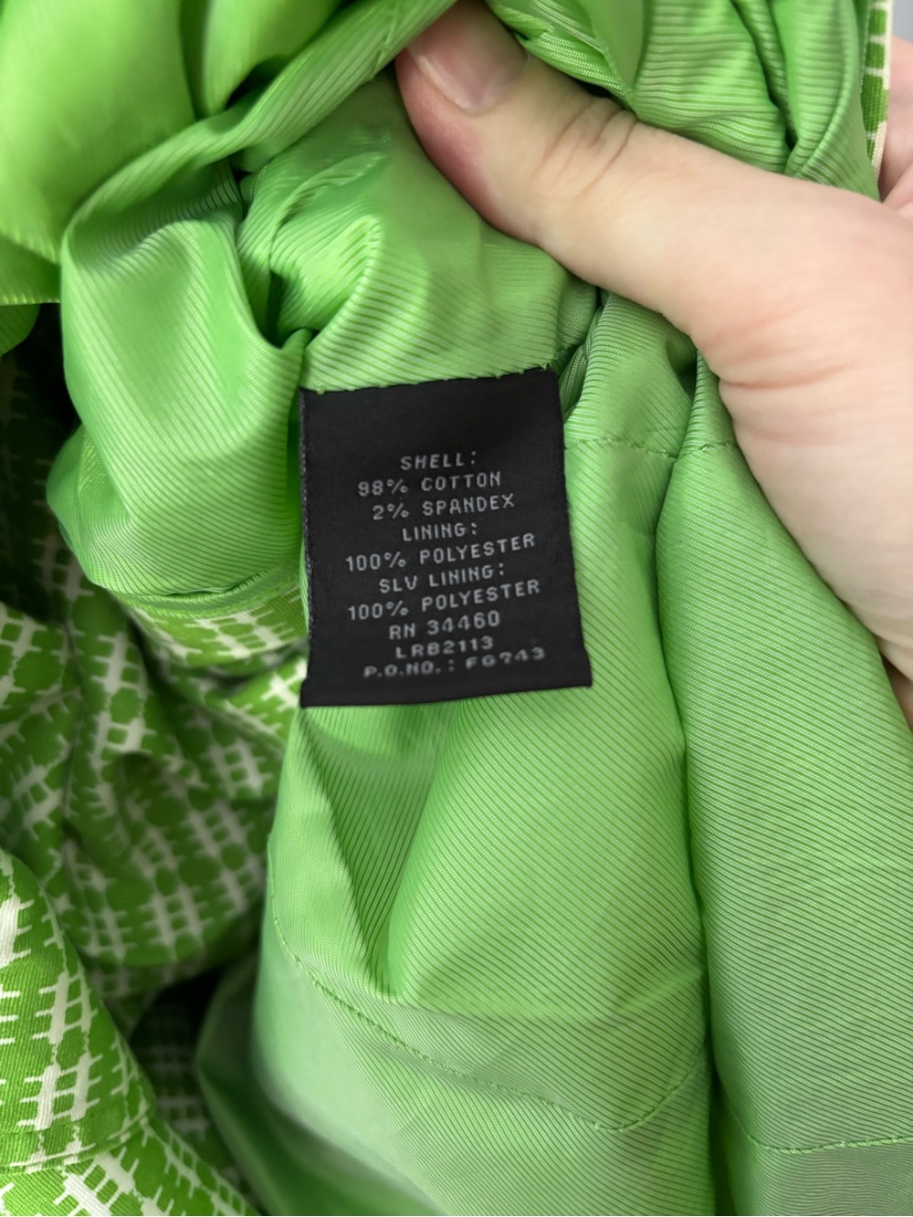 London Fog Lime Green & White Plaid Neon Bright Trench Coat Size L - HTF, EUC! - Picture 3 of 9